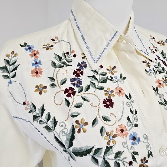 Sundance Shirt Size S Womens Embroidered Western Cowgirl Button Up Long Sleeve - Picture 4 of 8